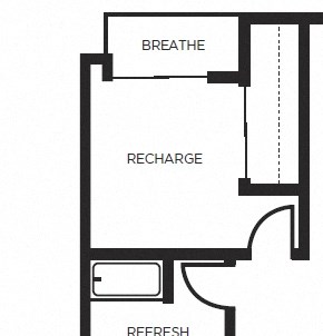 one bedroom floor plan l 777 Broadway Apartments in Oakland